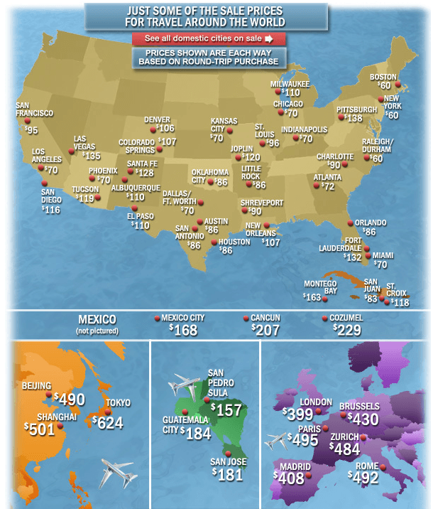 us travel sale