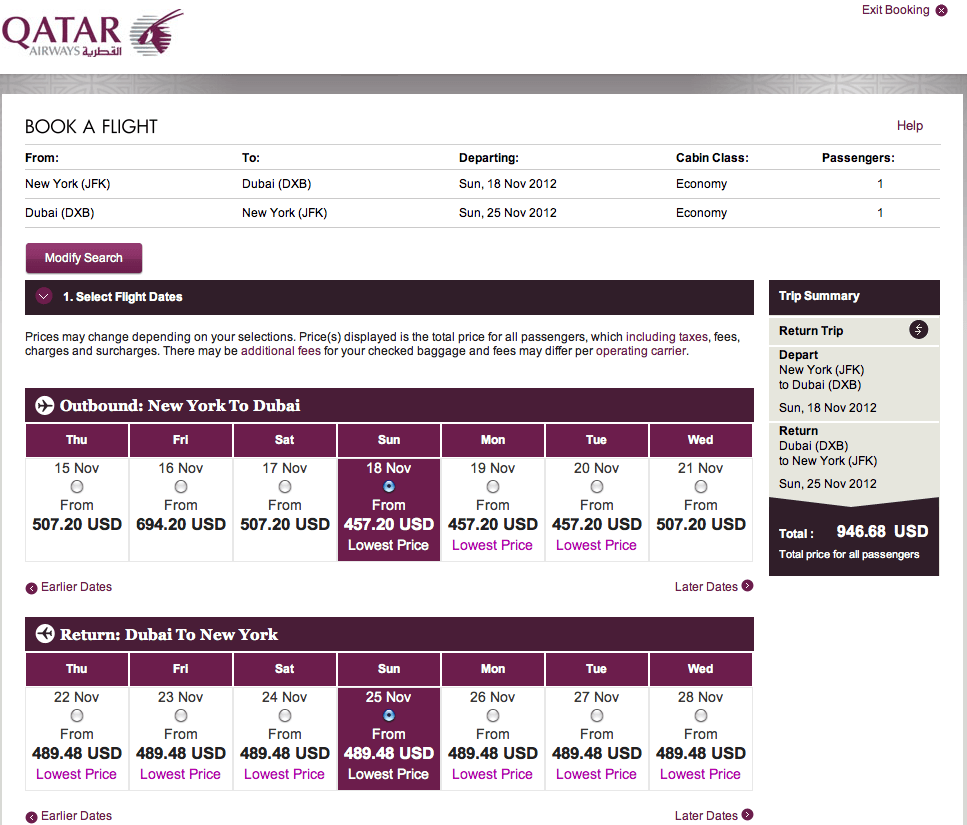 JFK-DXB for $947 Qatar Airways New York to Dubai