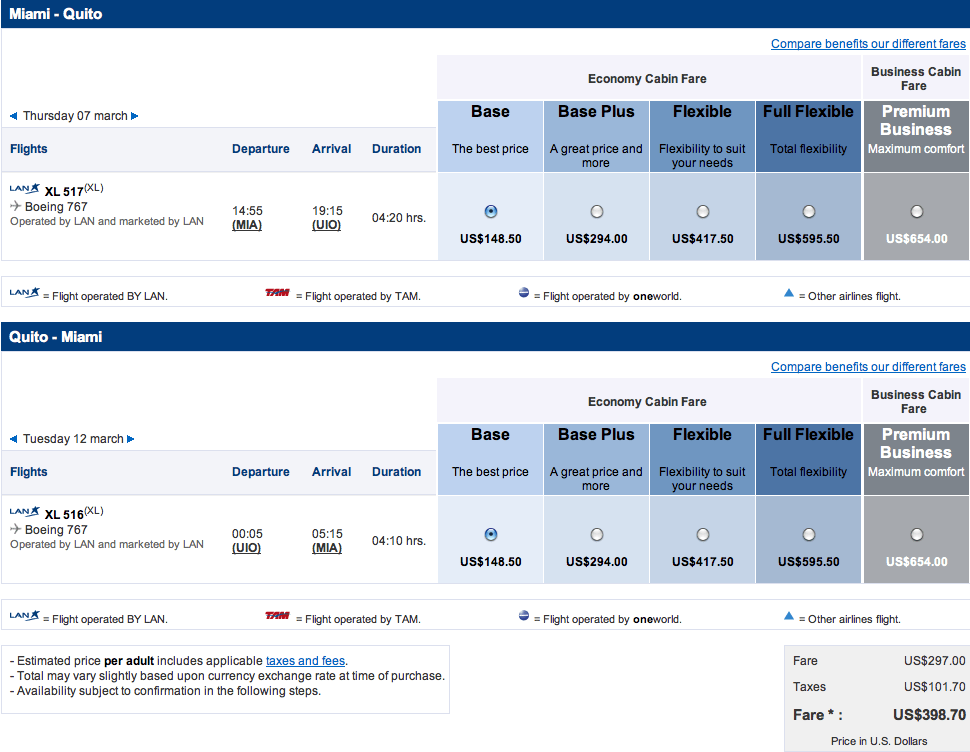 Miami to Ecuador from 399 total roundtrip Traveling Well For Less