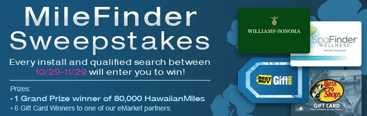 win 80,000 hawaiian miles in milefinder sweepstakes