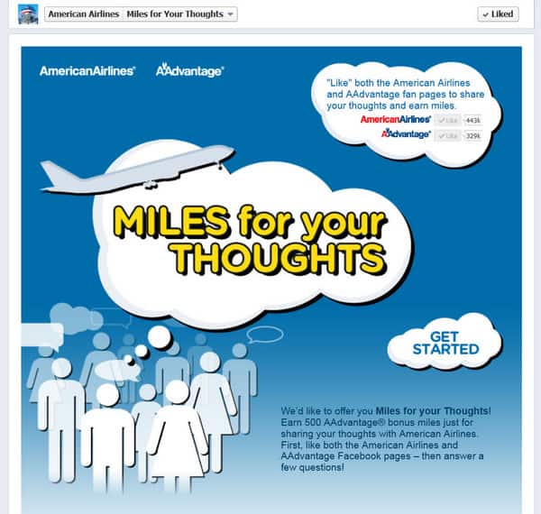 free aadvantage miles, facebook