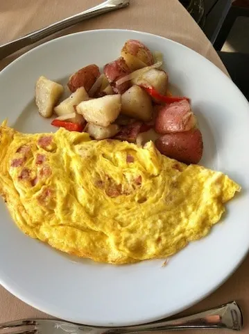 Andaz San Diego 3 egg ham and cheese omelette with breakfast potatoes