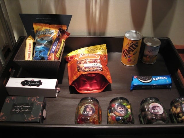 Andaz San Diego minibar snacks