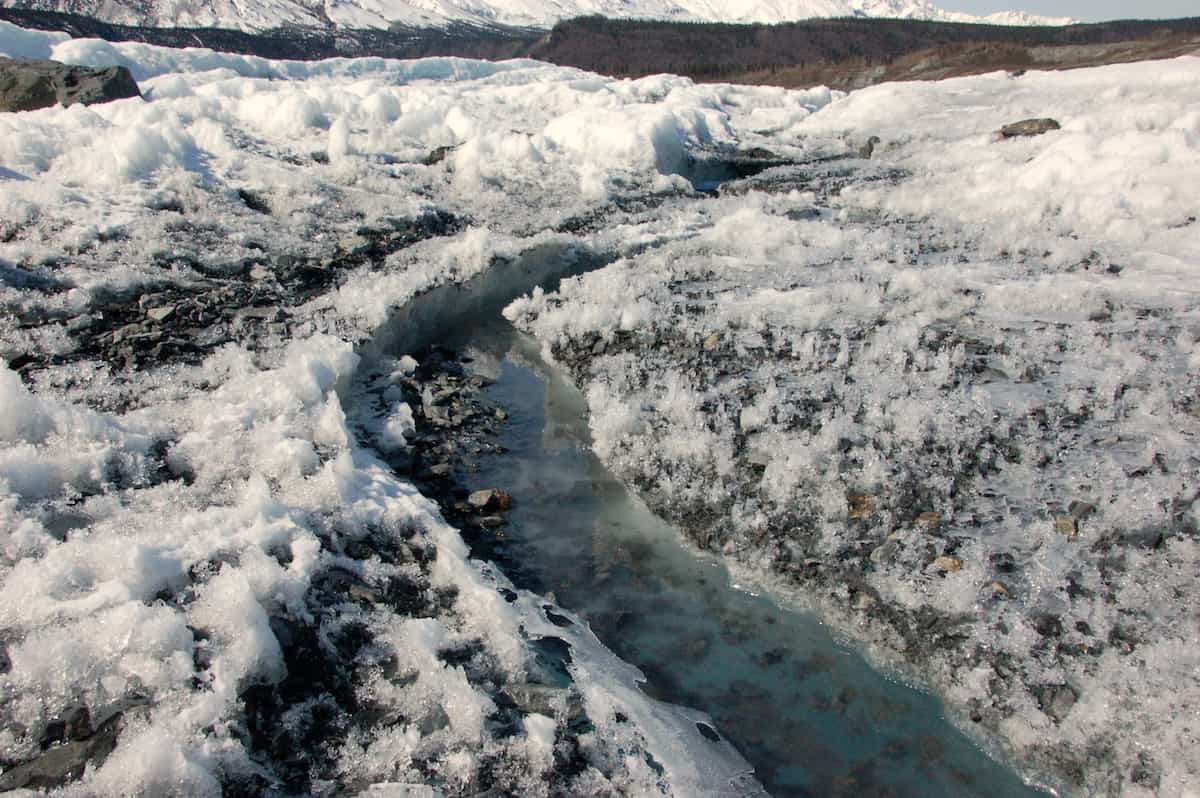dirty snow and ice