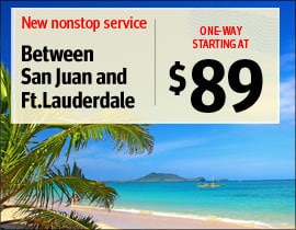 Fort Lauderdale to San Juan For $89