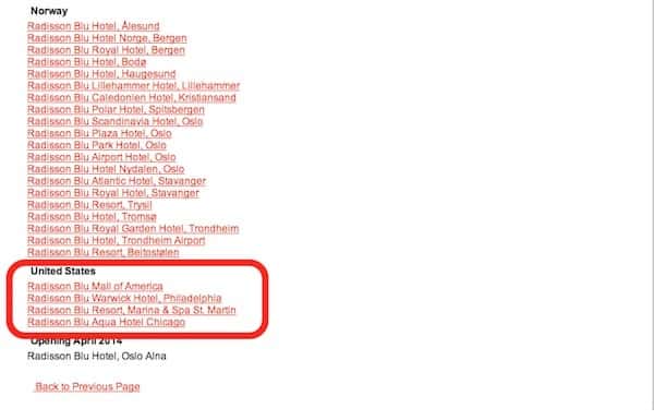 List of Participating Radisson Blu hotels in Get 25,000 Bonus Club Carlson Points Traveling Well For Less