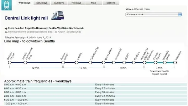 Visiting Seattle Without a Car Link light rail schedule Traveling Well For Less