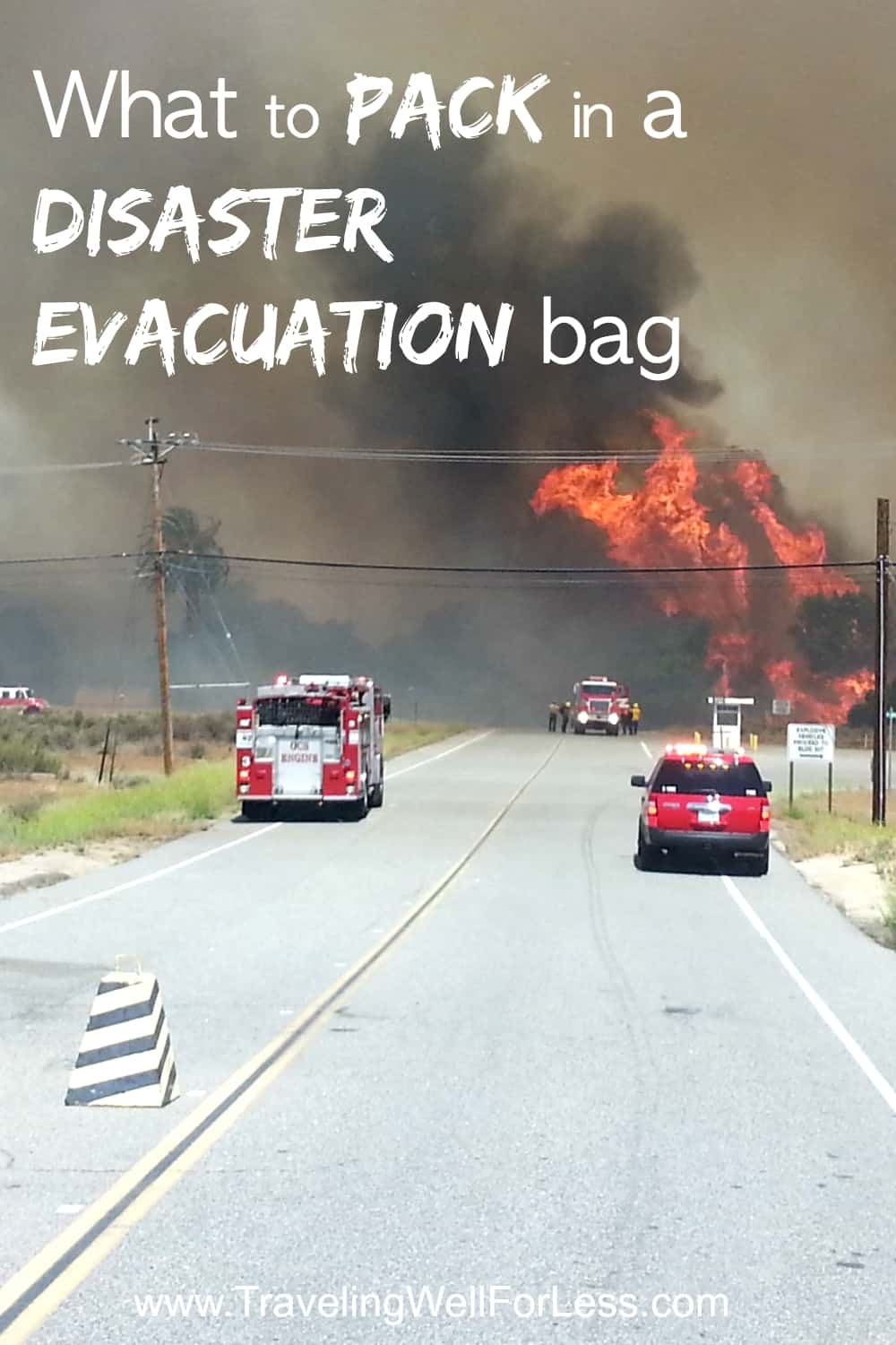 Fire, flood or other disaster can happen. Are you prepared? Click on the pin for a what to pack in a disaster evacuation bag printable checklist 