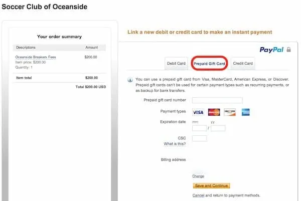 add funds with Visa gift card on PayPal Traveling Well For Less