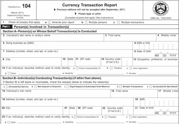 Currency Transaction Report Traveling Well For Less