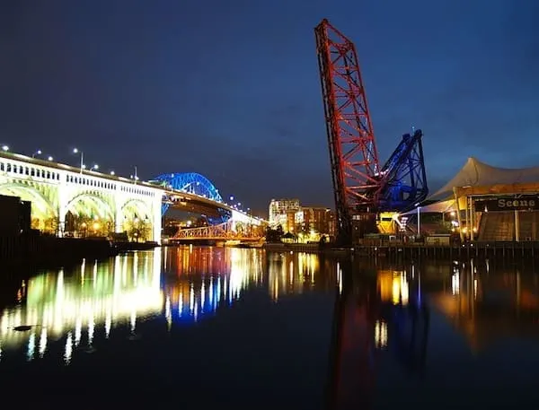 The west bank of the Flats and the Cuyahoga River in downtown Cleveland Traveling Well For Less