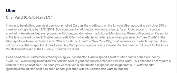 Uber Amex sync offer Traveling Well For Less