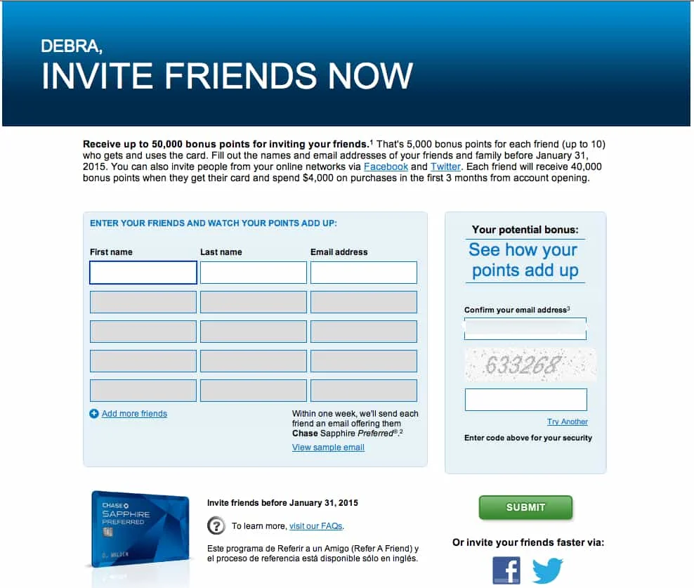 Chase refer a friend email invitation Traveling Well For Less