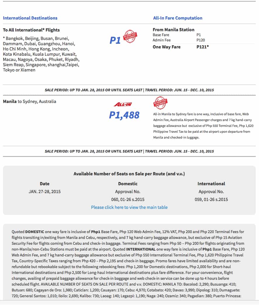 Cebu Pacific Air $4 sale Traveling Well For Less