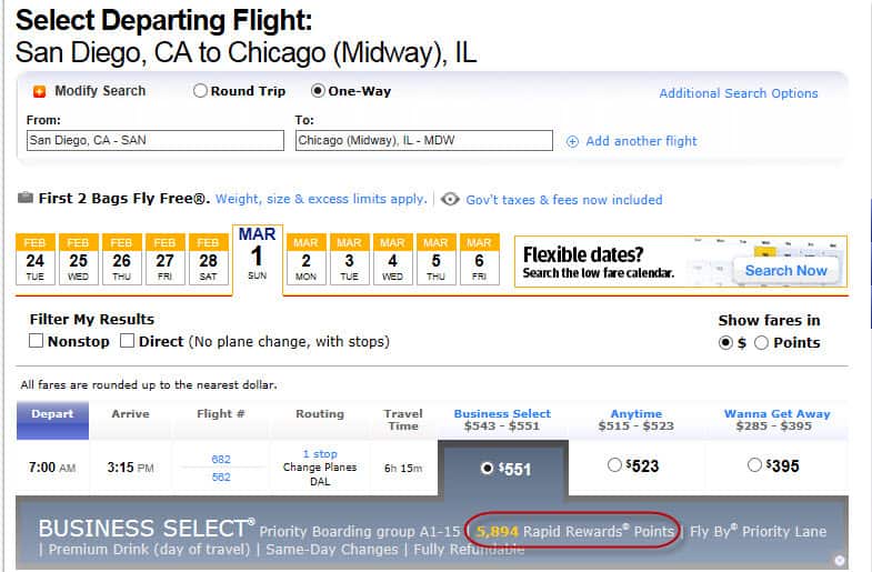 San Diego to Chicago 5894 points Traveling Well For Less