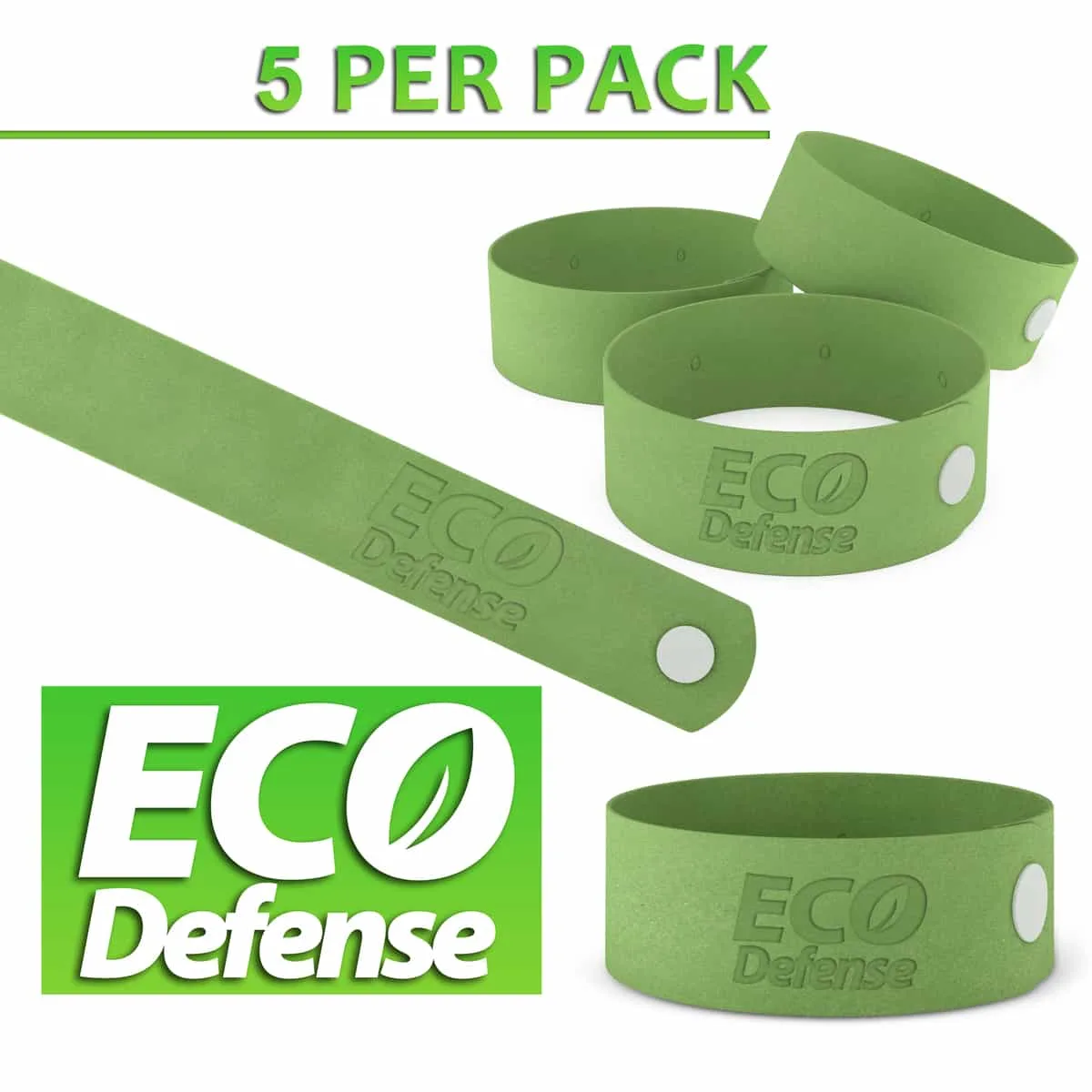 5 Pack ECO Defense Mosquito Repellent bracelets