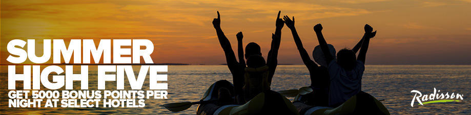 5,000 point bonus each night at Radisson hotel