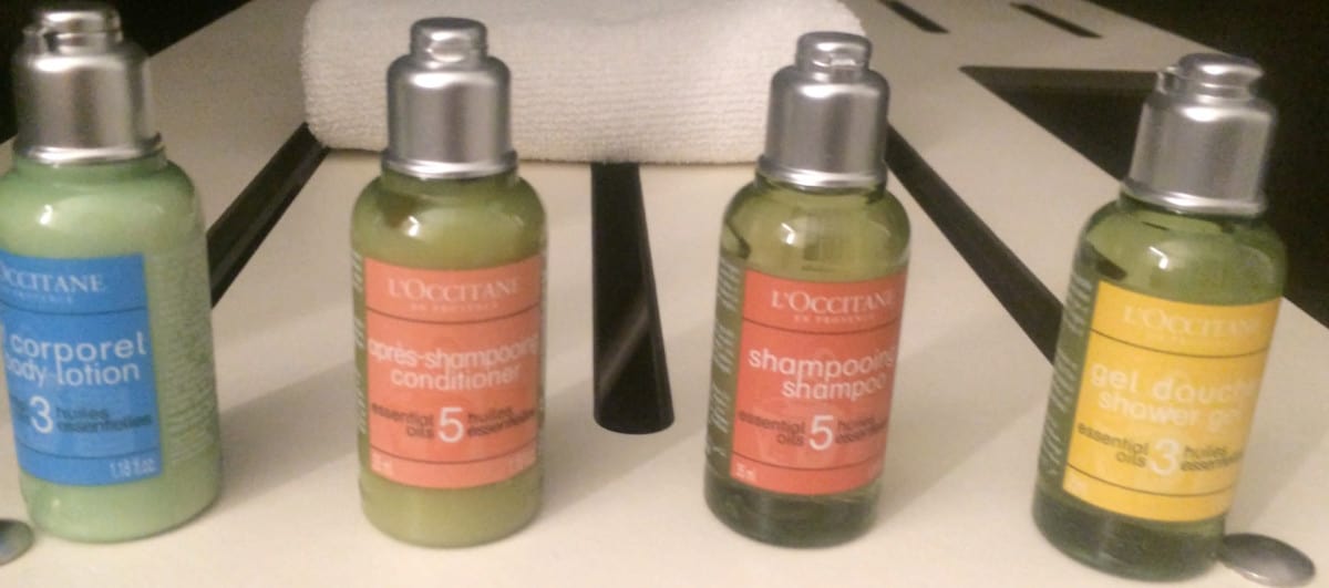 L Occitane toiletries at Amex Centurion Lounge Las Vegas