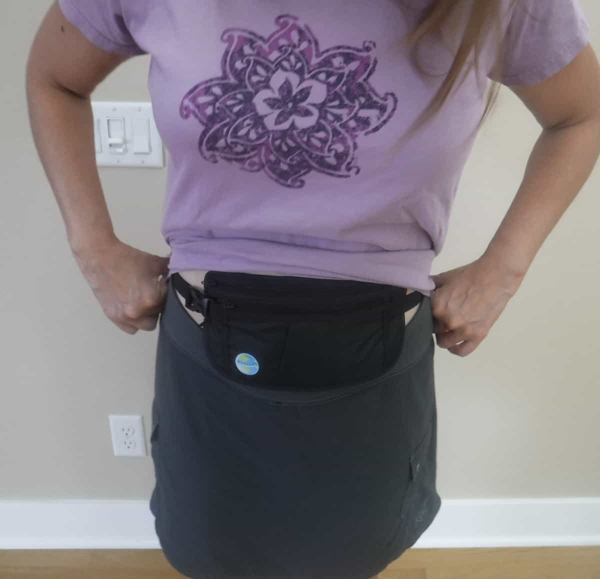 Merinte money belt under clothes