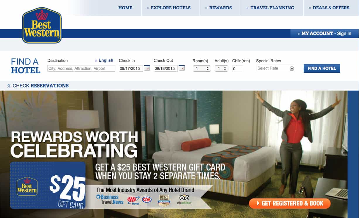 Best Western, gift card, fall promotion