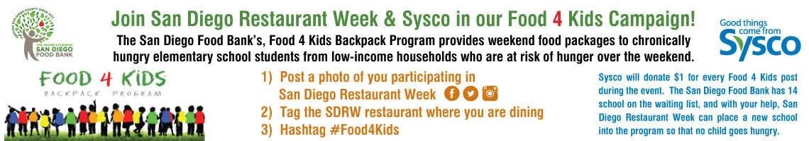 Food 4 Kids, San Diego Restaurant Week, Sysco