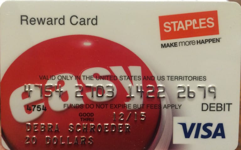 Get $20 Back When You Buy $300 in Visa Gift Cards at Staples