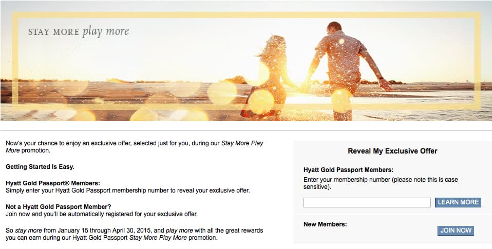 Register for Hyatt Stay More Play More Traveling Well For Less