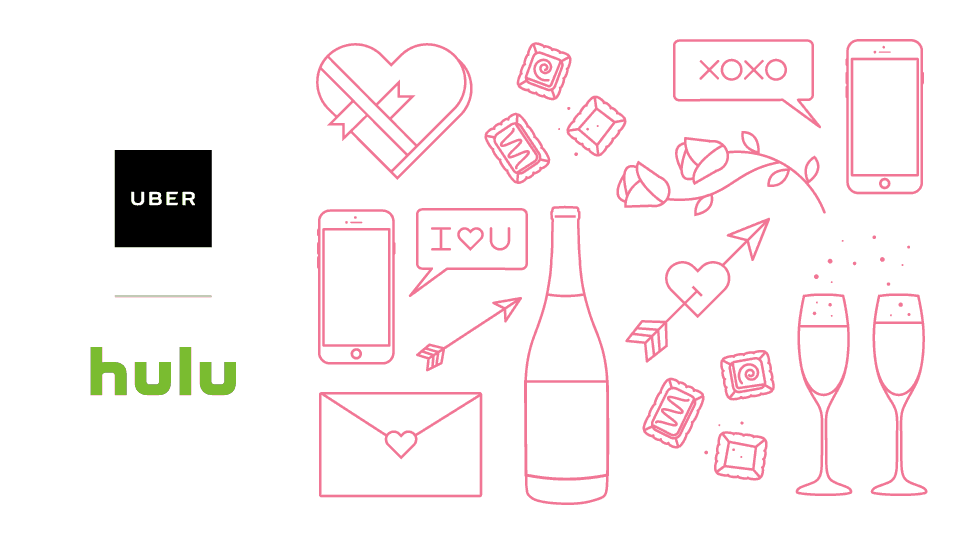 Uber will deliver a Valentine's Dinner a a month of Hulu when you use choose the "Night In" package on Sunday, February 14, 2016 from 2 pm to 8 pm. Traveling Well For Less