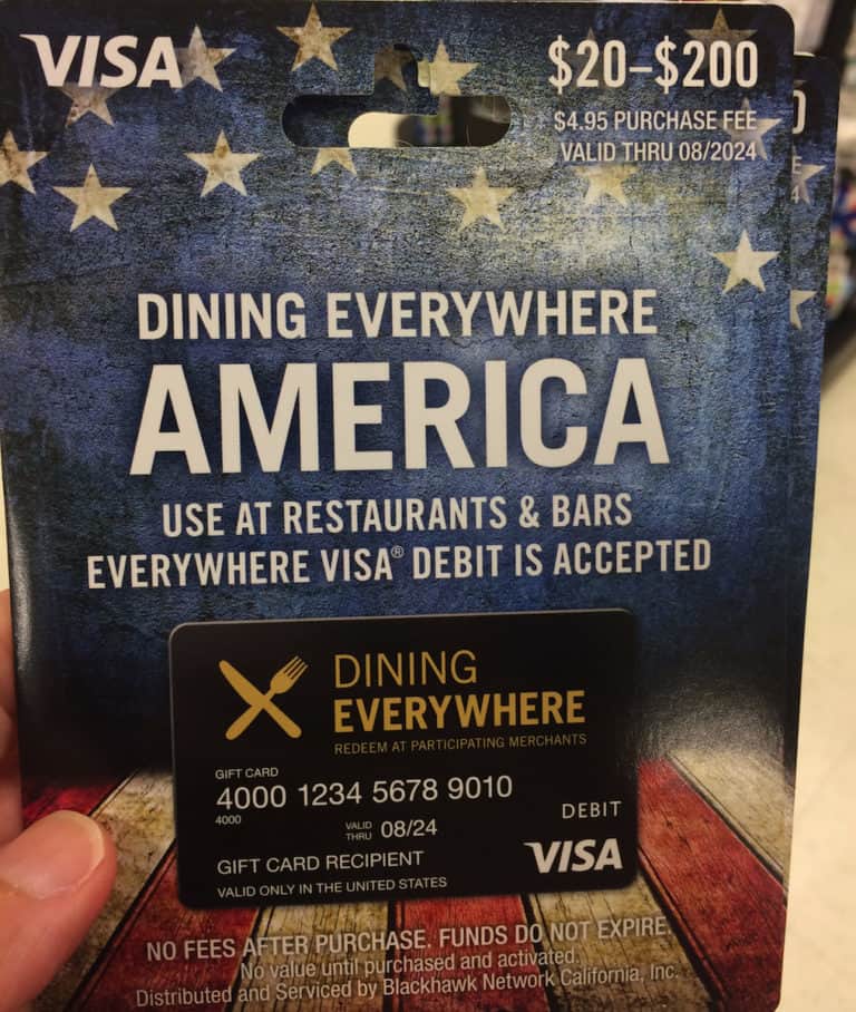 Review Dining Everywhere Prepaid Visa Card