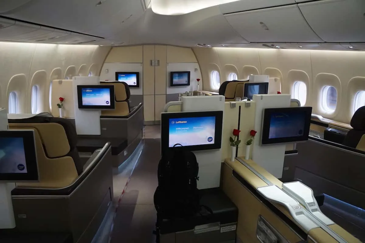 Private cabin for Lufthansa First Class 747-8 passengers. https://www.travelingwellforless.com