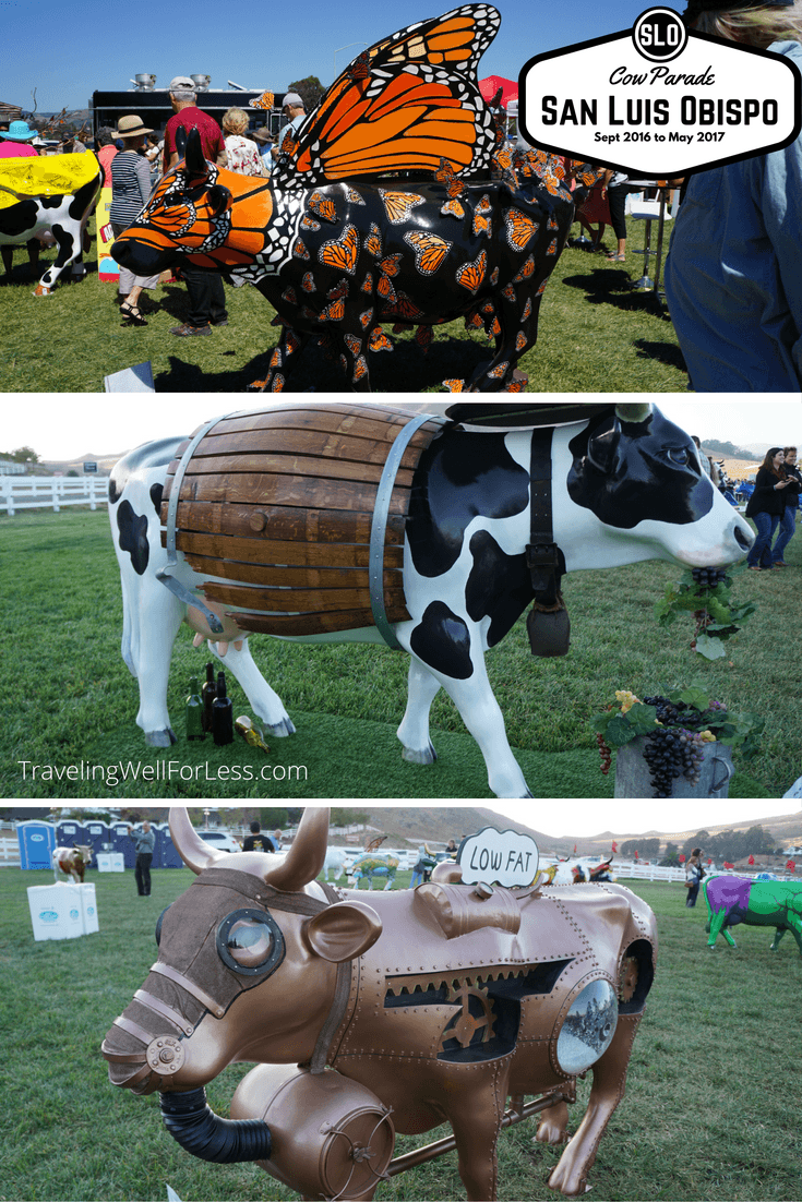 CowParade, 4-H for the art scene. Fiberglass cows painted by artists, celebrities and designers auctioned for charity. CowParade SLO. TravelingWellForLess.com