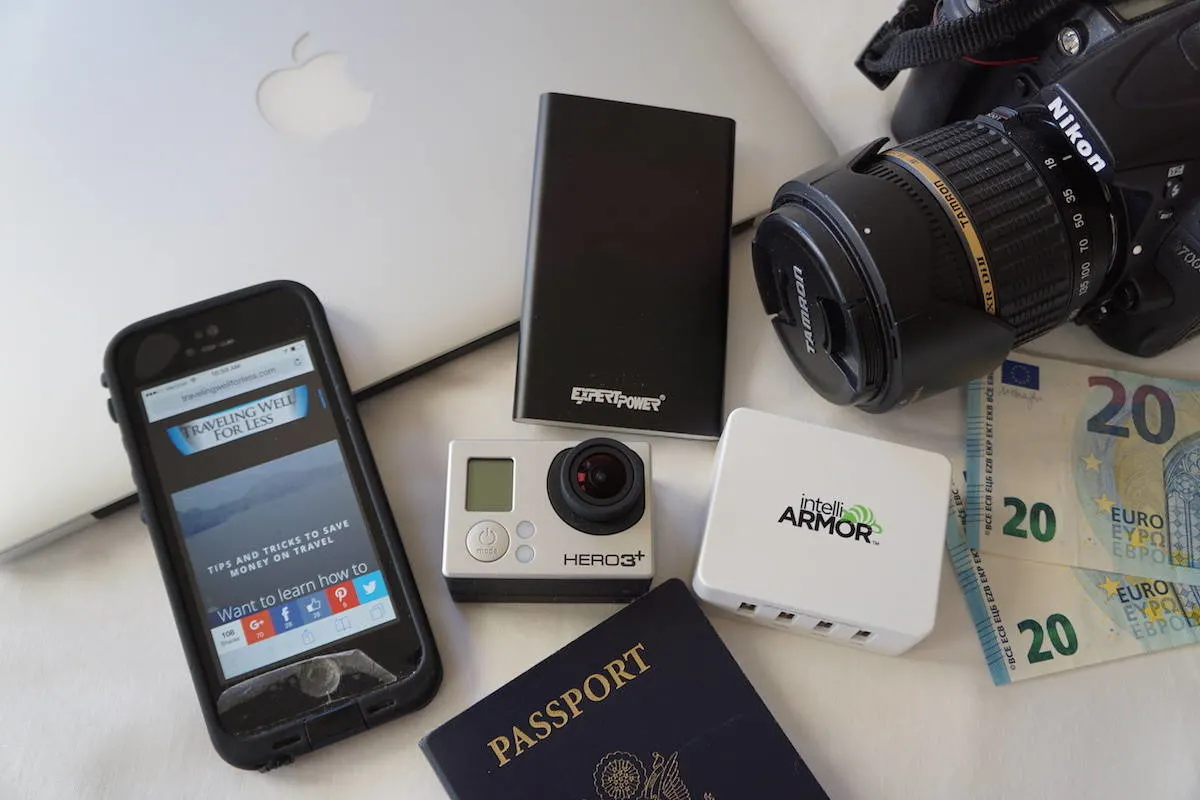 The intelliARMOR 4-port portable USB Charger is a smart little charger that packs a wallop without making a dent in your wallet. TravelingWellForLess.com