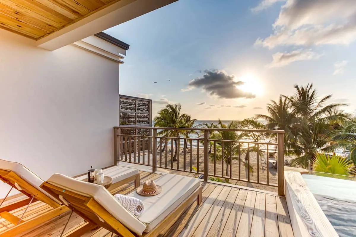 beachfront loft on tropical island, itzana resort belize