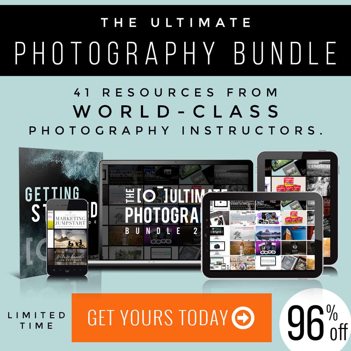 Improve your photos. Get shared on Instagram and Facebook. Learn from the best with the Ultimate Photography Bundle. Traveling Well For Less