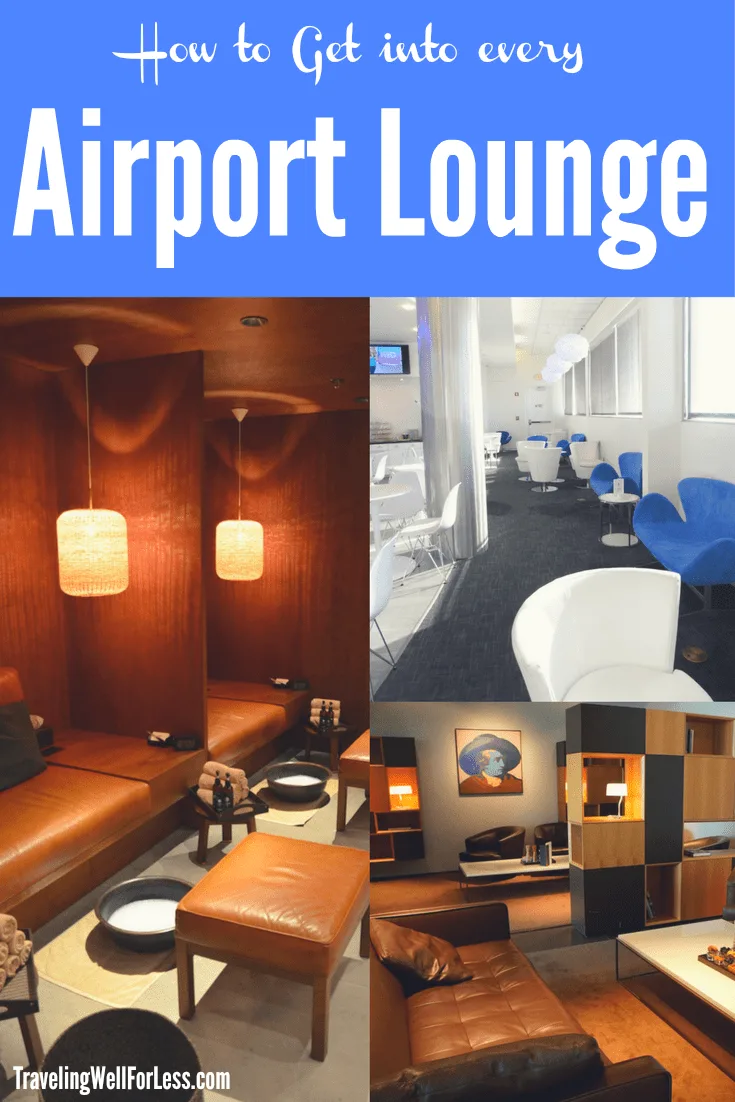 Airport lounge access is usually reserved to those who buy expensive tickets like First Class and Business Class. Or who have an airline lounge membership. But with these easy tips and tricks, you can get into every airport lounge, even if you're flying coach or on using airline miles. | airport lounge | how to get airport lounge access | travel hacks | TravelingWellForLess.com