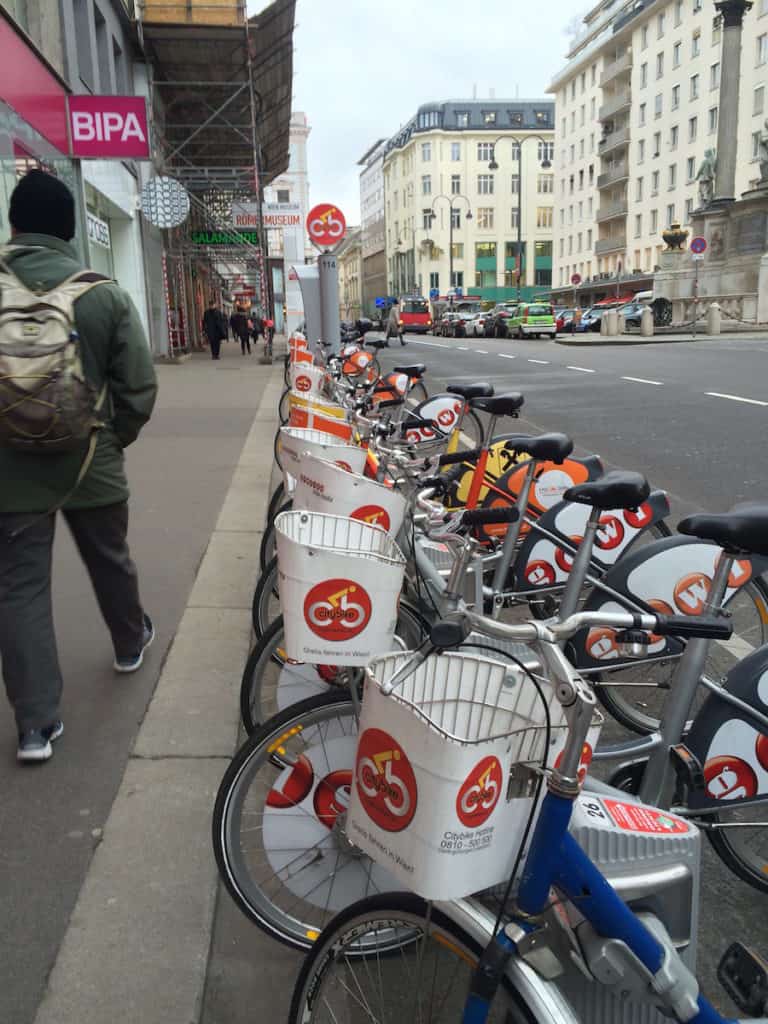 One hour free bike rental from Citybike in Vienna. Traveling Well For Less