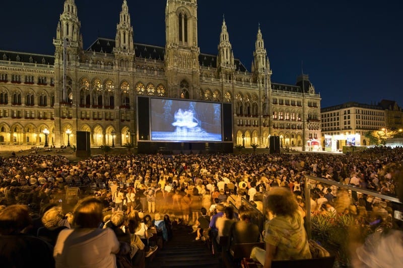 Nightly pre-recorded concerts on a large screen in the Vienna City Hall Square. Traveling Well For Less