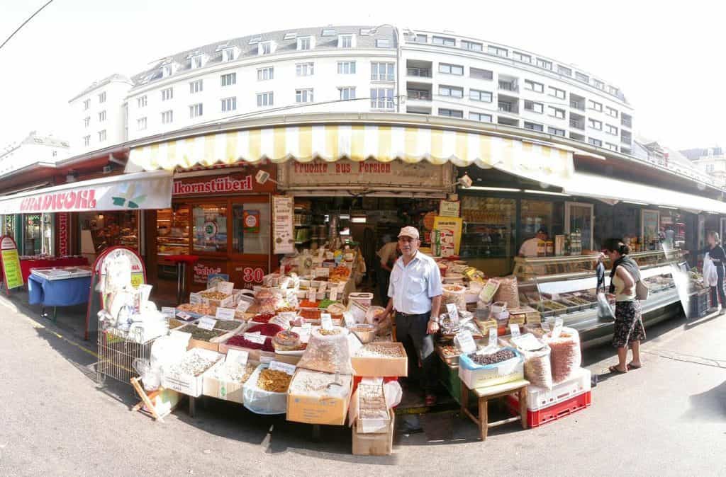 Naschmarkt is Vienna's farmers market. Traveling Well For Less