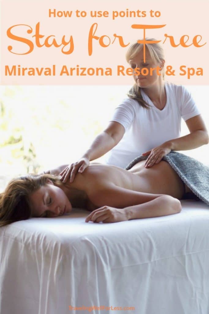 Imagine a luxurious spa vacation where you are pampered. A wellness retreat where you can relax. You can stay for free at the world famous all-inclusive Miraval Arizona Resort and Spa! Keep reading to find out how to use Hyatt points to get free at Miraval. | travel hacking | Luxury travel | spa retreat | TravelingWellForLess.com