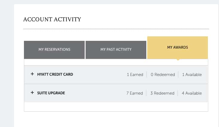 Free nights and Diamond Suite upgrades are clearly shown under "My Awards" on the new Hyatt Gold Passport website. TravelingWellForLess.com