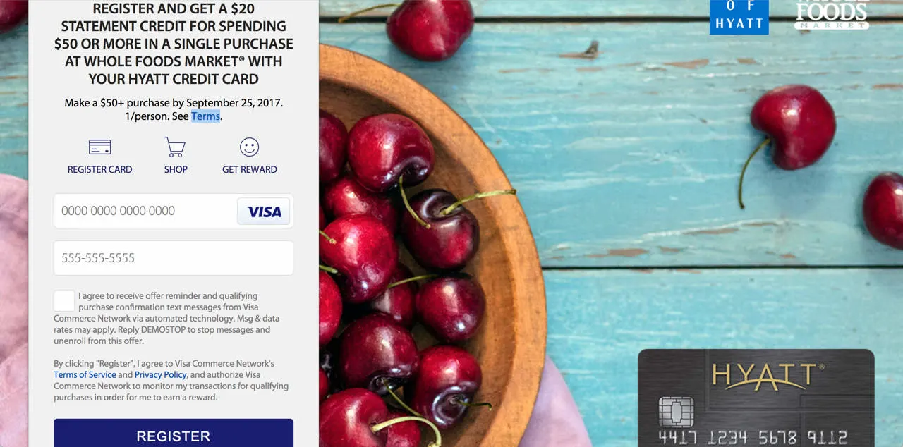 Pay with your Hyatt credit card at Whole Foods and get a $20 rebate through September 25, 2017. | travel hacks | TravelingWellForLess.com