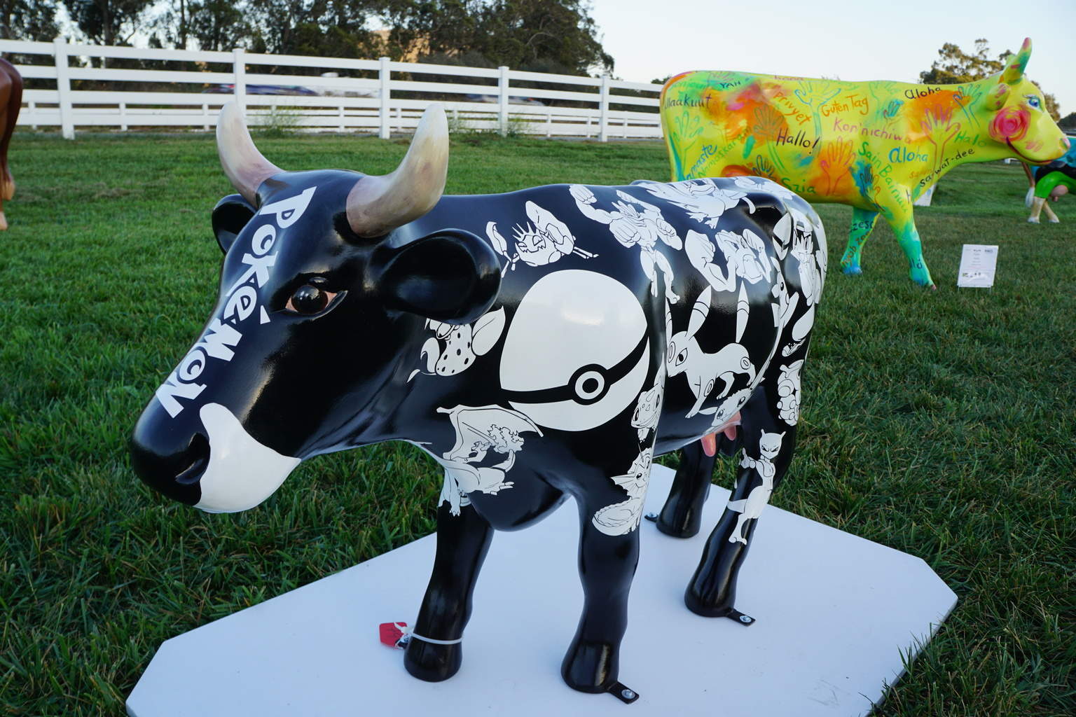 Poke-a-cow at CowParade SLO. Traveling Well For Less.com