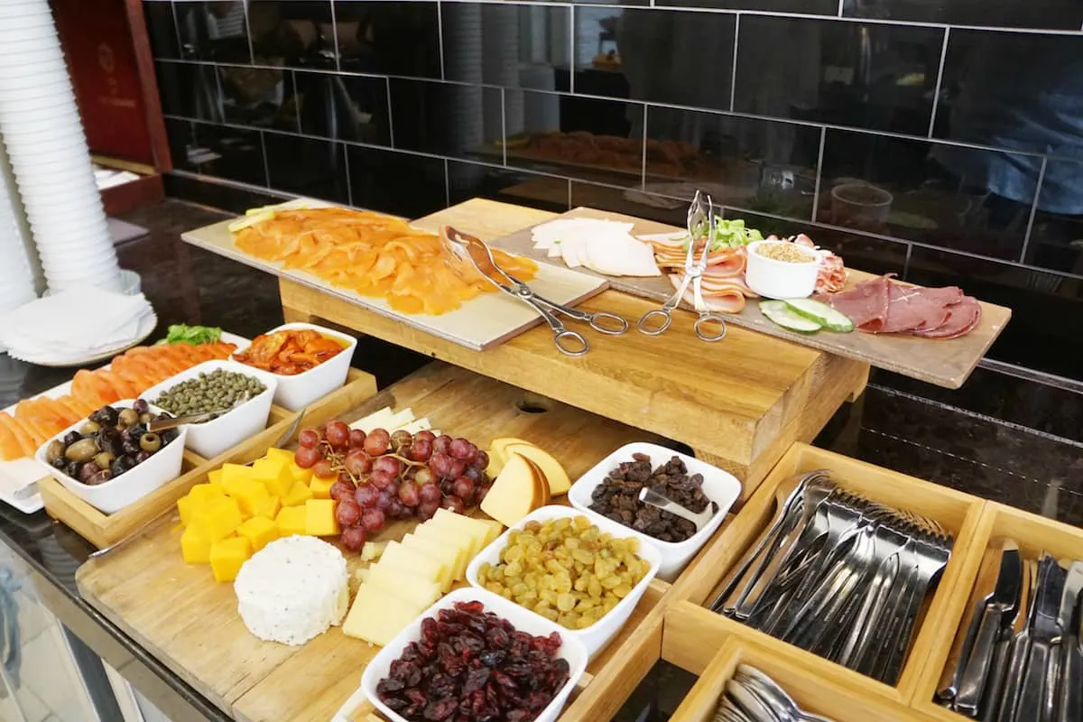 Fairmont Washington DC Gold Lounge continental breakfast includes lox, deli meats and an assortment of cheeses. | Fairmont Washington DC | Fairmont Gold | luxury hotel | where to stay in Washington DC | TravelingWellForLess.com