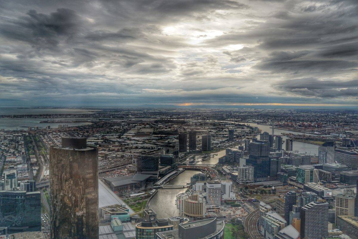 Melbourne Docklands from Eureka Skydeck. travelingwellforless.com