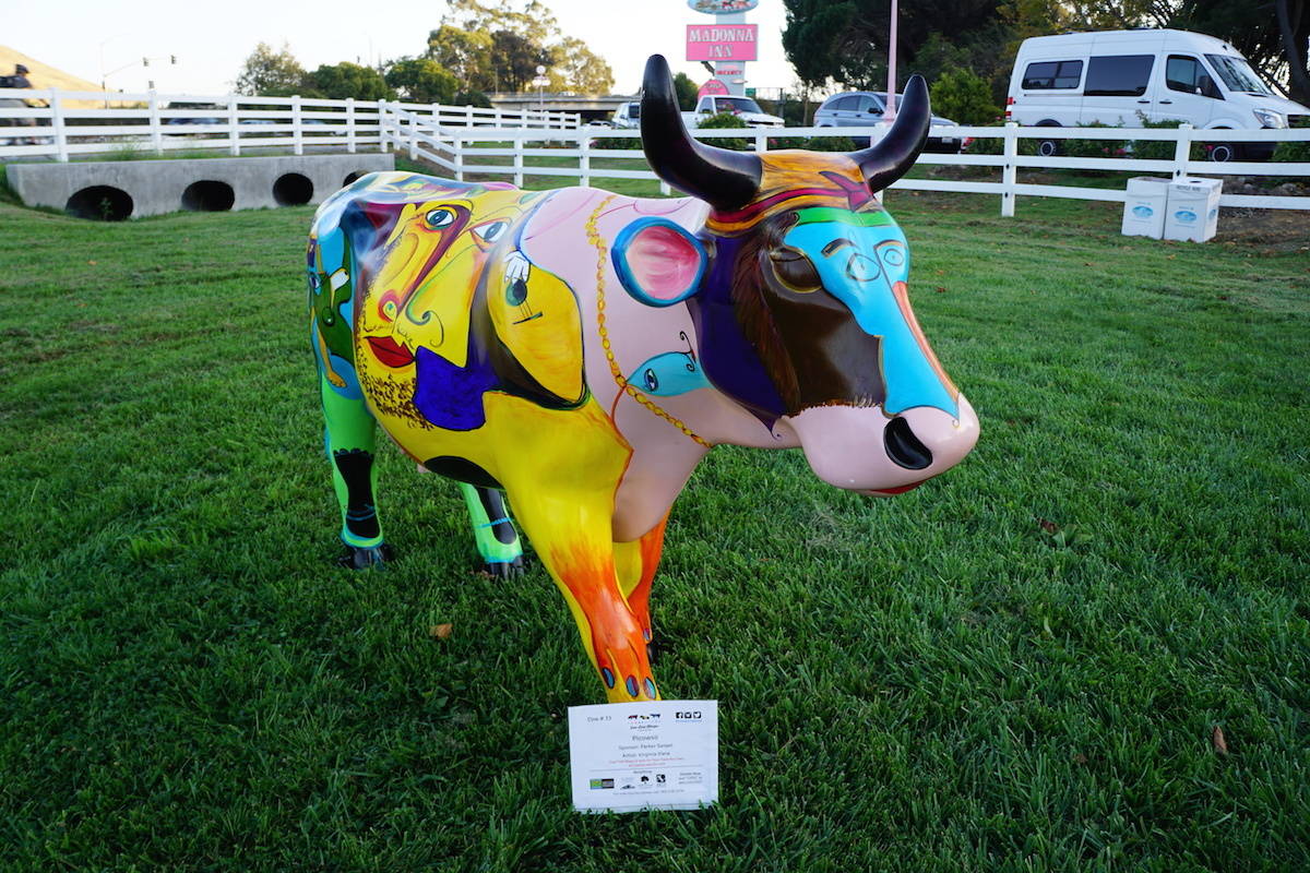 Picowso at CowParade SLO. TravelingWellForLess.com