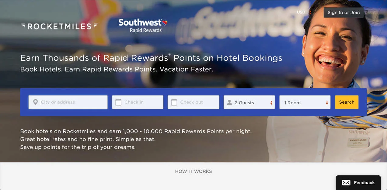 Get 1,000 to 10,000 points per night when you book hotels through Rocketmiles. | how to earn Southwest points without flying | travel hacking | miles and points | TravelingWellForLess.com