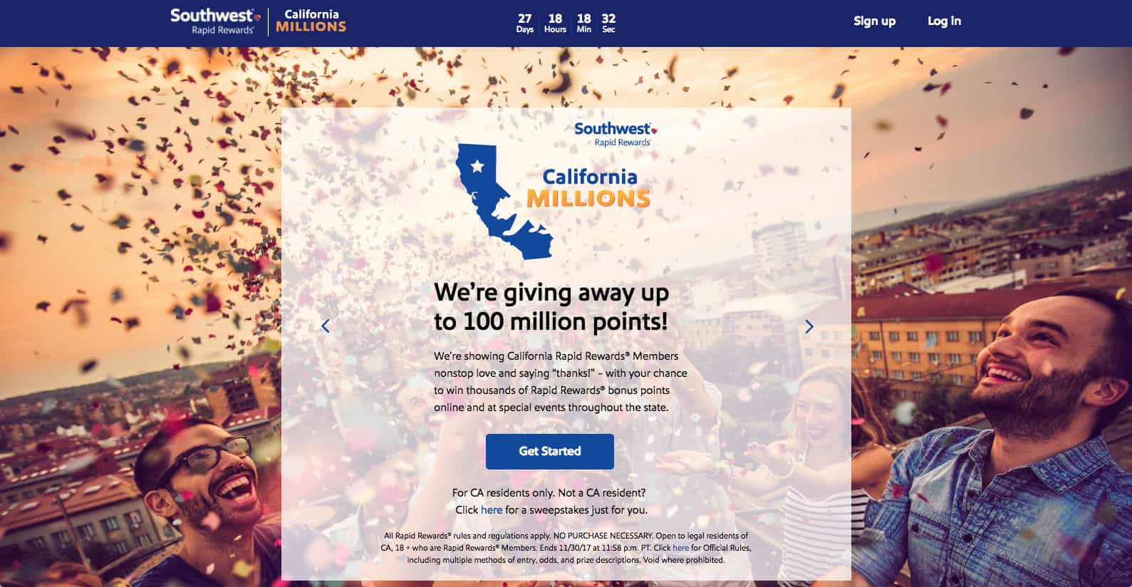 You can win up to 100 Million Southwest Points through November 30, 2017.