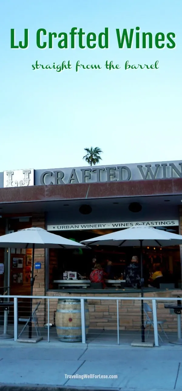 You’ll find LJ Crafted Wines tucked away in Bird Rock. Enjoy fine wines in a vineless setting on La Jolla Avenue, away from the crowds and steps from Bird Rock Coffee Roasters. | San Diego wineries | What to do in San Diego | www.travelingwellforless.com #SanDiego #LJCraftedWines #wine #urbanwinery #winetasting #lajolla #california