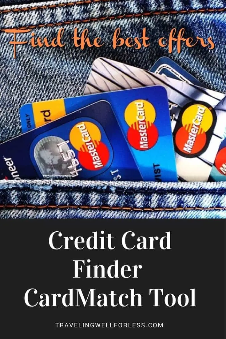 Find the best travel rewards and credit card offers. Use a credit card finder like CardMatch tool to search for big signup bonuses. Traveling Well For Less