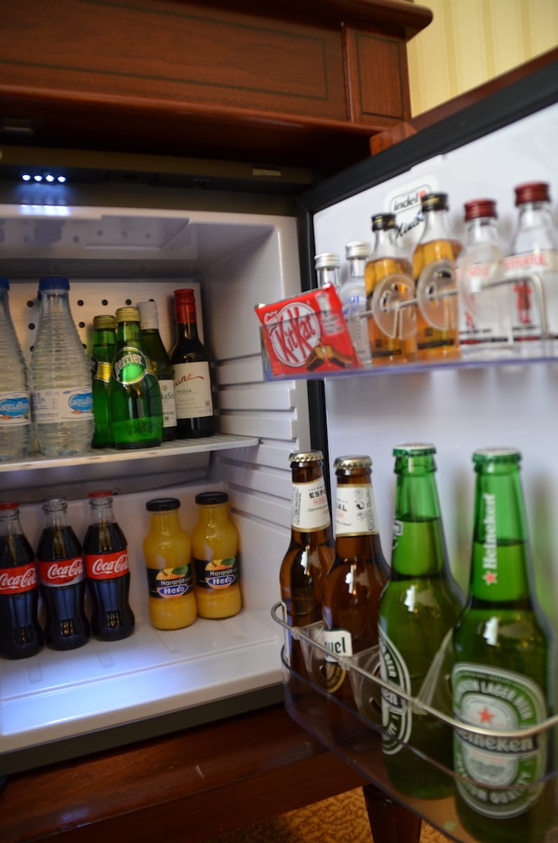 Rooms at the Westin Palace Madrid come with a stocked minibar. TravelingWellForLess.com